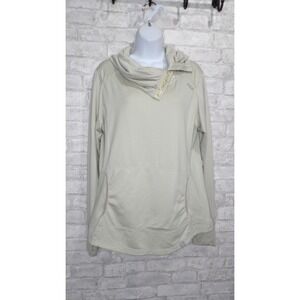 5.11 Tactical Beige Herringbone Aphrodite Cowl Neck Pullover Sweatshirt Womens L